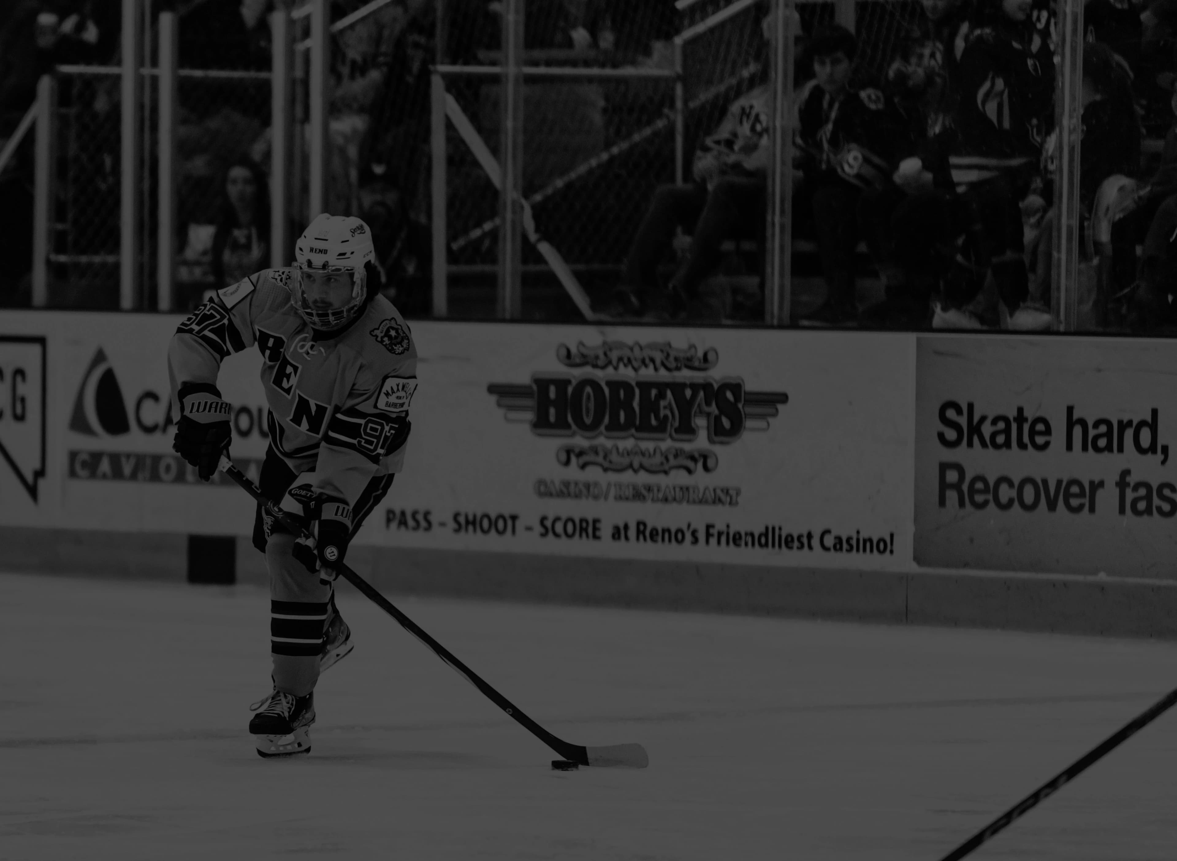 Ellis O'Dowd playing ice hockey for the Reno Ice Raiders